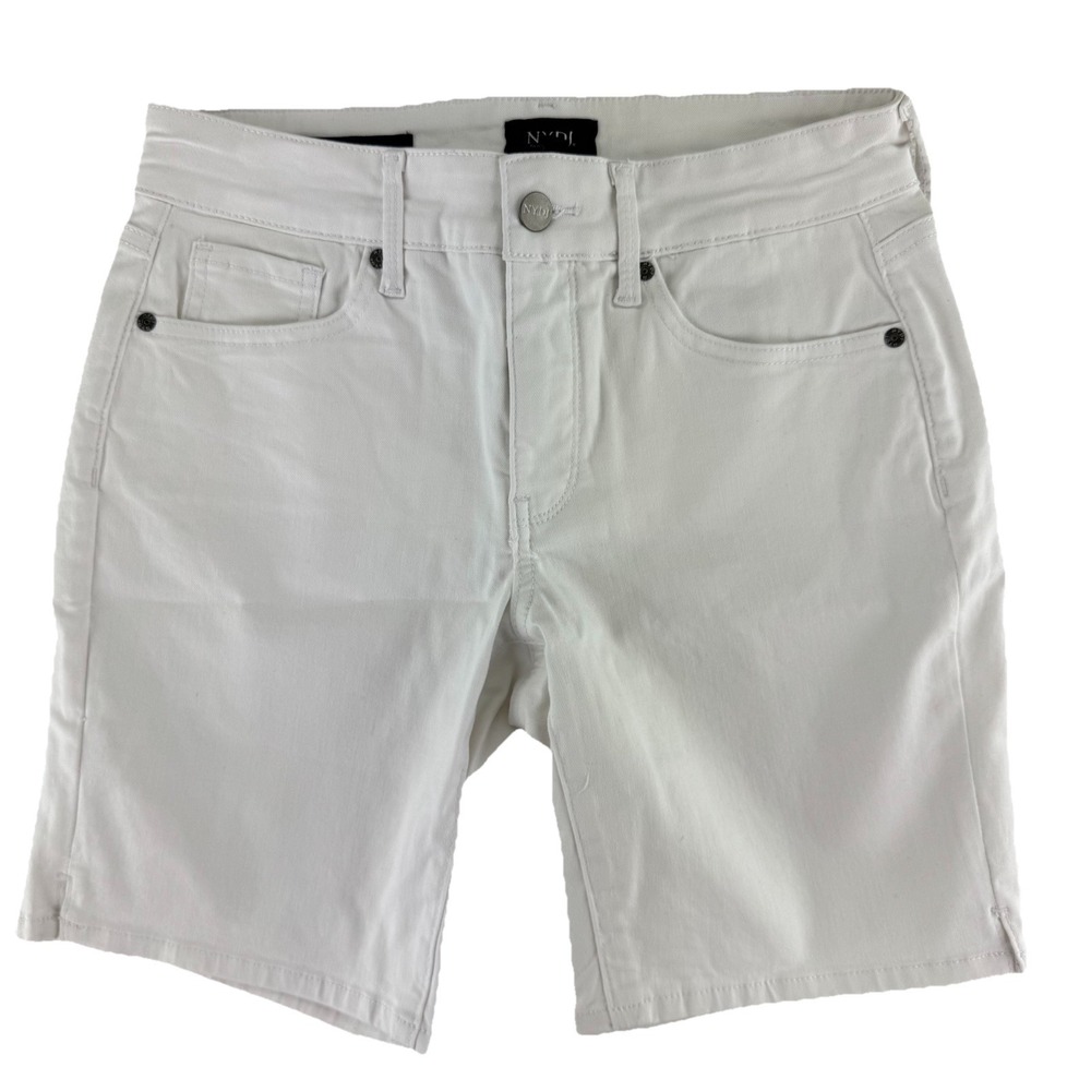 NYDJ Ella‎ Denim Jean Shorts Size 6P Optic White Lift Tuck Technology